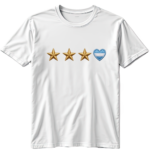 Remera de algodón Unisex -CORAZON ALBICELESTE E007